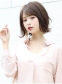 大人かわいい小顔前下がりスリークボブローライト20代30代40代