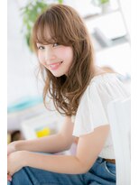 ヘアアンドビューティー ミック(Hair & Beauty miq)&nbsp;シースルーバングフォギーベージュリラクシーウェーブパーマb