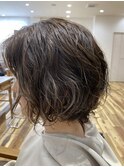ツヤ感×ウェーブパーマ