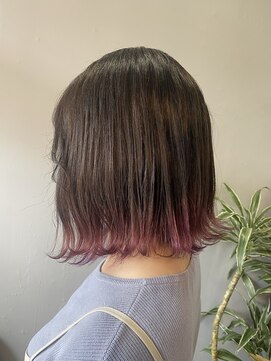 バフ(buff) 裾カラーグレージュ→ピンク