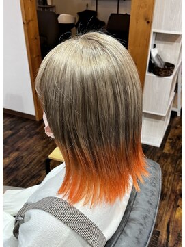 ジーワンヘアー(G1 HAIR) 【グラデーション】ミルクティーベージュ×オレンジカラー