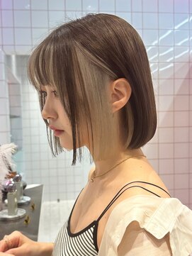 ロンドルーチェ 心斎橋(Lond luce) ダークアッシュ/ミディアムレイヤーカット［髪質改善/縮毛矯正］