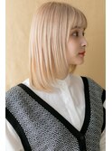 ぱっつん前髪ハイトーンカラーエアストレート315Y北浦和10代20代