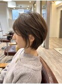 ◇大人可愛い30代40代50代白髪ぼかしショートボブくびれショート