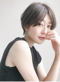 ★前下がりハンサムショートボブパーマ30代40代50代白髪ぼかし
