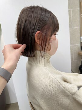 サンド 名古屋(sand) ボブ/レイヤーカット/髪質改善/ウェットヘア/オリーブベージュ