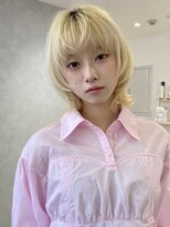 フォト イケブクロ(foto IKEBUKURO)&nbsp;韓国ウルフボブレイヤーカットブリーチミルクティーベージュ