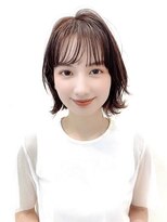 ボブウルフ外国人風カラーココアベージュ透明感20代30代40代