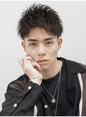ツーブロック刈り上げビジネスアップバングショート就活短髪束感