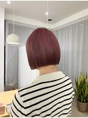 切りっぱなしボブ　ピンクベージュ　＜瀬長なおみ＞