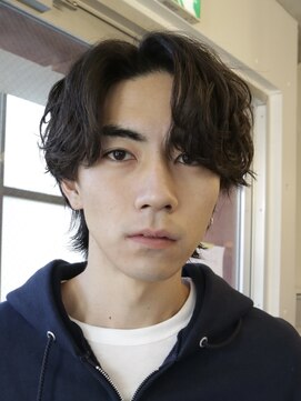 バイフィフス 原宿/表参道(by fifth) 原宿メンズマッシュウルフ無造作シャドウパーマツーブロック黒髪