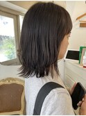 こなれ感外ハネミディアム鎖骨レングス伸ばしかけレイヤーカット