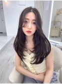 韓国風レイヤーカット×オリーブブラウン