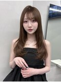 ミディアムレイヤーハッシュカット顔周りレイヤーカット韓国ヘア