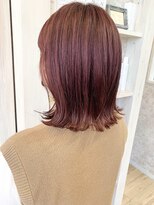 キャアリー(Caary)&nbsp;福山市美容室Caary ブリーチなし！外ハネ カシスピンクブラウン