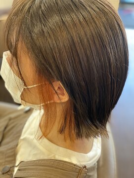 ミュウ(Private hair salon Miu) オレンジイヤリングカラー