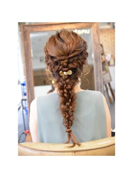 ポタム 東中野(potamu) ロングの編みおろしヘア