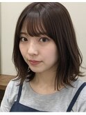 毛先ワンカールのナチュラルボブ