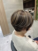 イメージア 町田店(IMAGE A) 白髪ぼかしハイライトショート@30代40代50代60代