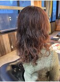セミロングレイヤー×無造作パーマ×レイヤーパーマ