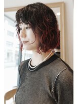 ミューズ バイ ケンジ(MUSE by KENJE) デザインカラーレッド大きめパーマ