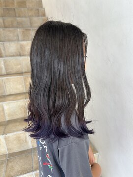 バズ(BUZZ) kidsの初カラーは紫の毛先カラー★毛先ダブルカラー★秋山