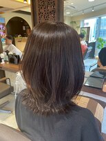 ヘアリゾート粋 ティガ 池袋店(tiga)&nbsp;ミディアムレイヤー/ダークブラウン/顔まわりカット