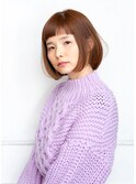 【moca HAIR DESIGN】前髪パッツンのあご下の内巻きボブ