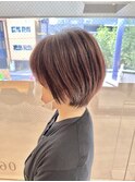 20代30代40代小顔ひし形前下がりショートボブ
