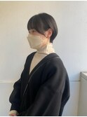 ショートカット丸みショート耳掛けひし形小顔 10代20代30代