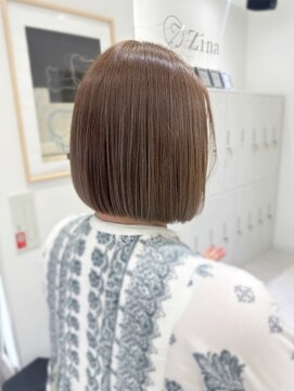 ジーナ 博多筑紫口(Zina) 【tama】ぷつっとボブ×シアーべージュ＊°