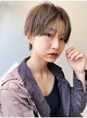 30代40代50代小顔ハンサムショート/チョコレートアッシュ