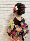 もこもこ編みこみアップスタイル◎