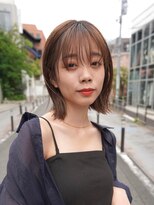 ニコ トウキョウ 渋谷(nico TOKYO)&nbsp;ミディアムレイヤーボブ顔まわりレイヤー透明感ベージュ