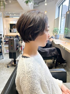 レトン 銀座(leton) 丸みショート/ショートボブ/カール/シアーカラー/銀座