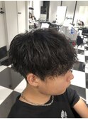 メンズパーマツイスパ波巻きスパイラルマッシュセンターパート