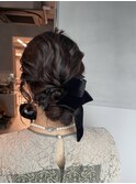 【シニヨン】/結婚式/二次会/同窓会/銀座/ヘアセット