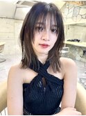 オリーブグレージュレイヤーカットグレージュブリーチ無し