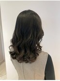コテ巻き風パーマ&表面の縮毛矯正