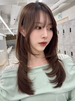 エジョン 三鷹店(Aejon) 顔まわりレイヤーカット姫カットレイヤーオリーブベージュ吉祥寺