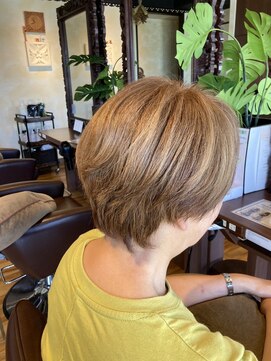 アンツ サザンリゾート 茅ヶ崎店(ANT'S Southern Resort) くびれヘア/アプリコットオレンジ/ハイライトカラー