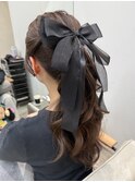 ポニーテール結婚式お呼ばれヘアアレンジ×小野ふゆり