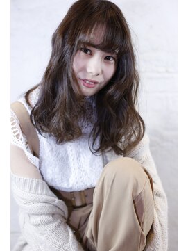 ヌーム 塚本店(NOOM) サンドカラー 厚めシースルーバングデジタルパーマ