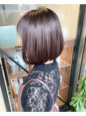 前下がりボブ×ラベンダーピンク