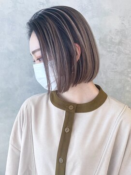 アイティーバイアルバム 八王子店(IT by ALBUM) バレイヤージュボブ_Aラインボブかきあげロング_ba321564