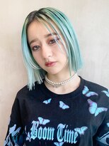 アルバム 銀座(ALBUM GINZA)&nbsp;ストレートボブ_斜めバンググレージュカラー_89042