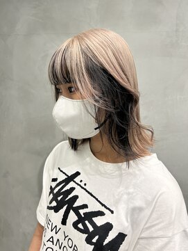 ヘアサロン ドット トウキョウ カラー 町田店(hair salon dot. tokyo color) 斜めバング/グレージュカラー/デザインカラー/シルキーベージュ