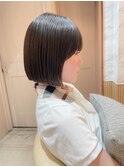 前髪カタログマチルダボブピンクベージュインナーグレージュ