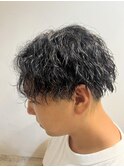 波巻きパーマ/センターパートパーマ/スパイラル/メンズショート