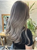 Balayage / ombre / long layer/ curtain bangs / English